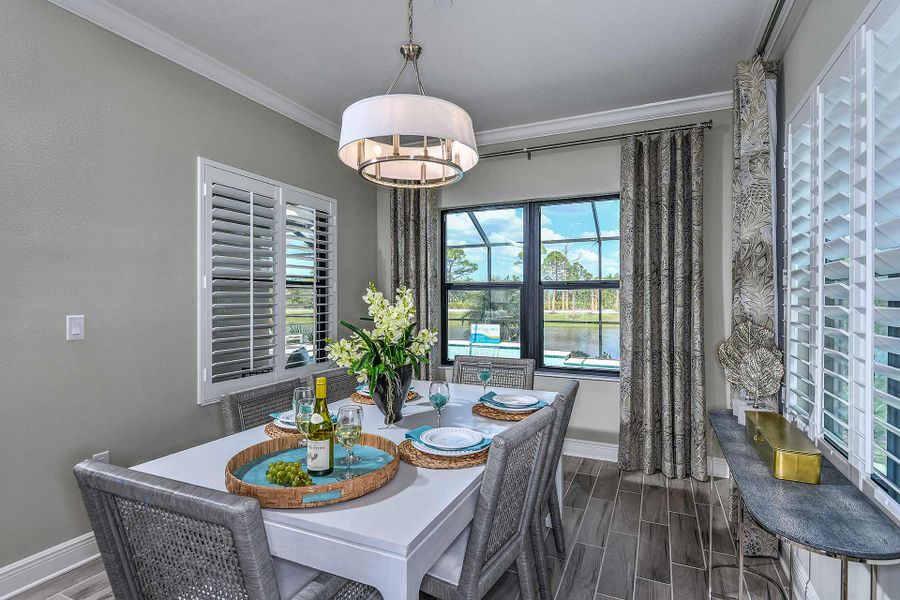 Furnished interior view inside a new home in Boca Royale Golf & Country Club at Wellen Park, Englewood (Image 22).