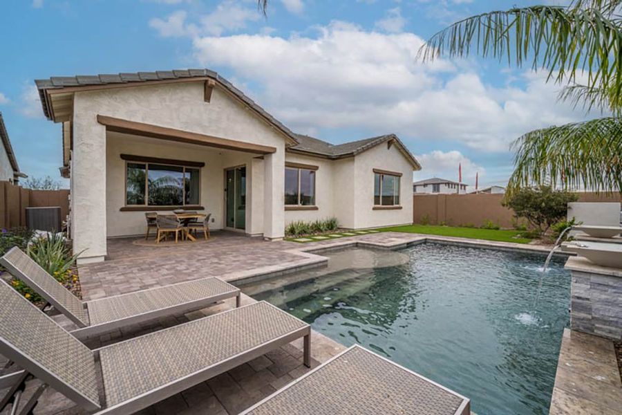 Representative exterior photo of a completed home built from the Windsor by Taylor Morrison in Hawes Crossing Landmark Collection, Mesa, AZ (Image 21). Representative exterior photo of a completed home built from the Windsor by Taylor Morrison in Hawes Crossing Landmark Collection, Mesa, AZ (Image 21).