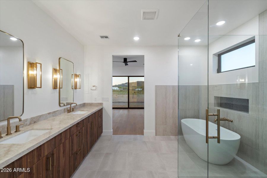 Freestanding Tub & Glass Walk-In Shower