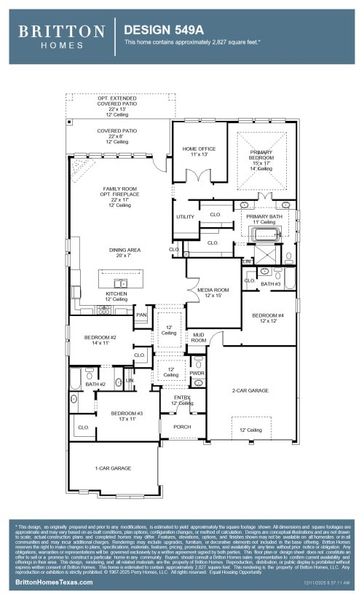 2D floor plan layout for the 549A by Britton Homes in Walsh, Aledo, TX (Image 3). 2D floor plan layout for the 549A by Britton Homes in Walsh, Aledo, TX (Image 3).