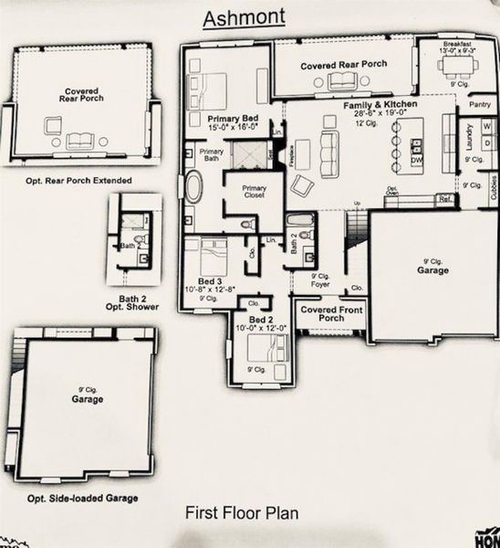 2D floor plan layout of this home in White Oak, Arlington, TN (Image 5). 2D floor plan layout of this home in White Oak, Arlington, TN (Image 5).