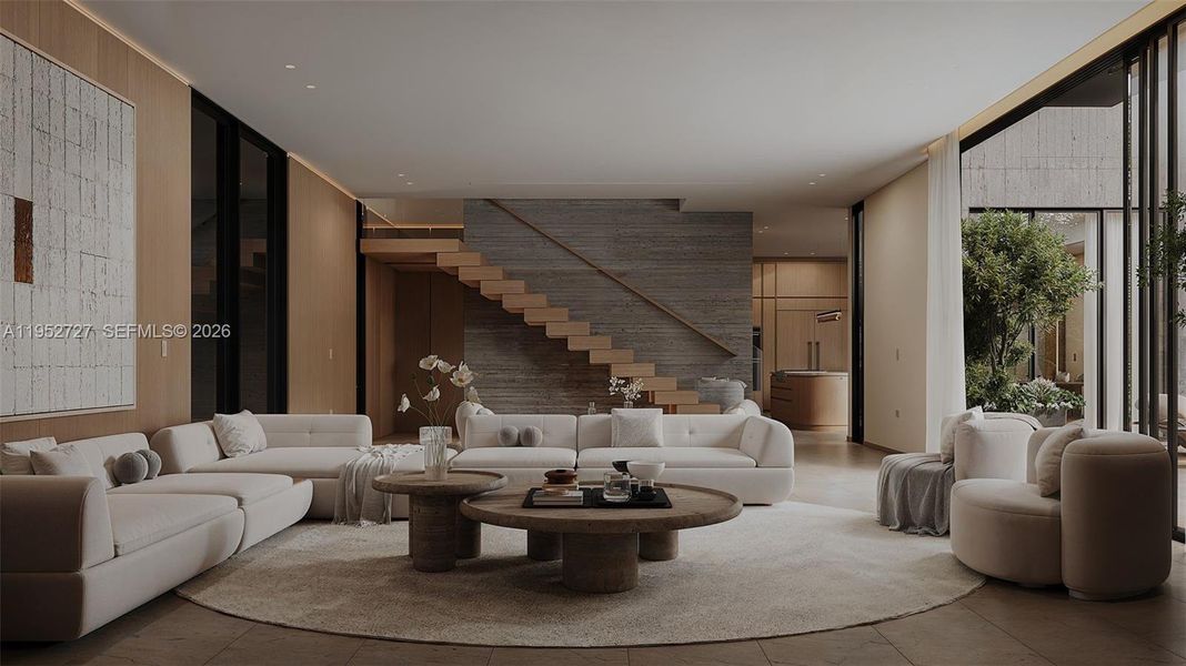 Furnished interior view inside a new home in , Miami Beach (Image 11).