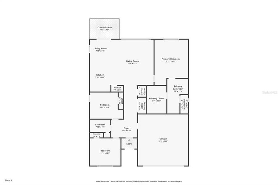 2D floor plan layout of this home in Summerwoods, Parrish, FL (Image 5).