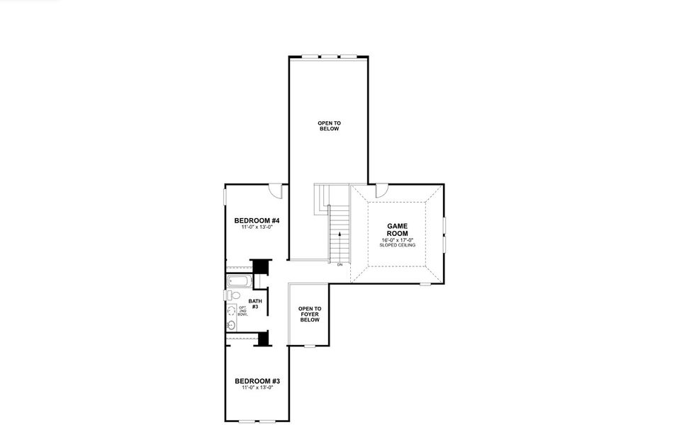 2D floor plan layout for the Balcones - Reserve Series by M/I Homes in LaPrelle, Haslet, TX (Image 3).