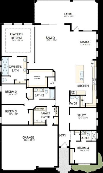 2D floor plan layout of this home in Palmera Wellen Park - Classic Series, Venice, FL (Image 2). 2D floor plan layout of this home in Palmera Wellen Park - Classic Series, Venice, FL (Image 2).