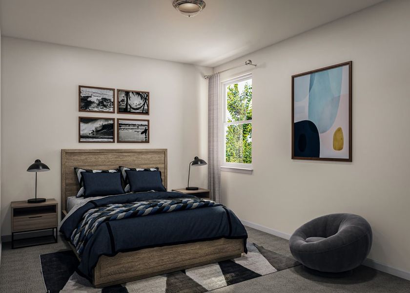 Furnished interior view inside a new home in Terrace Collection at Lariat, Liberty Hill (Image 24). Furnished interior view inside a new home in Terrace Collection at Lariat, Liberty Hill (Image 24).