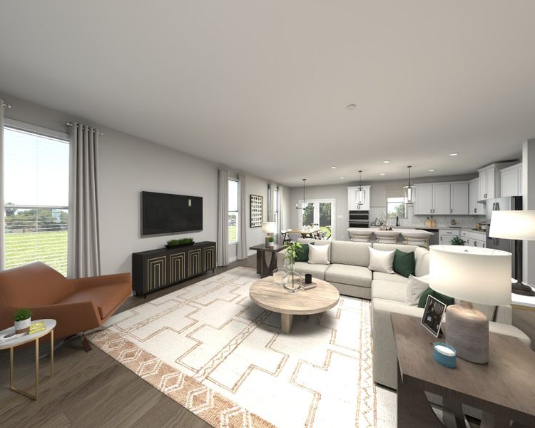 Spend family movie nights in the spacious great room.