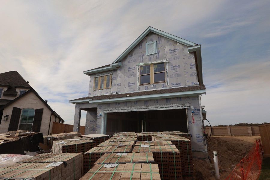 In-progress construction of a new home in Prairieland Village 40' Homesites, Cypress, TX (Image 11).