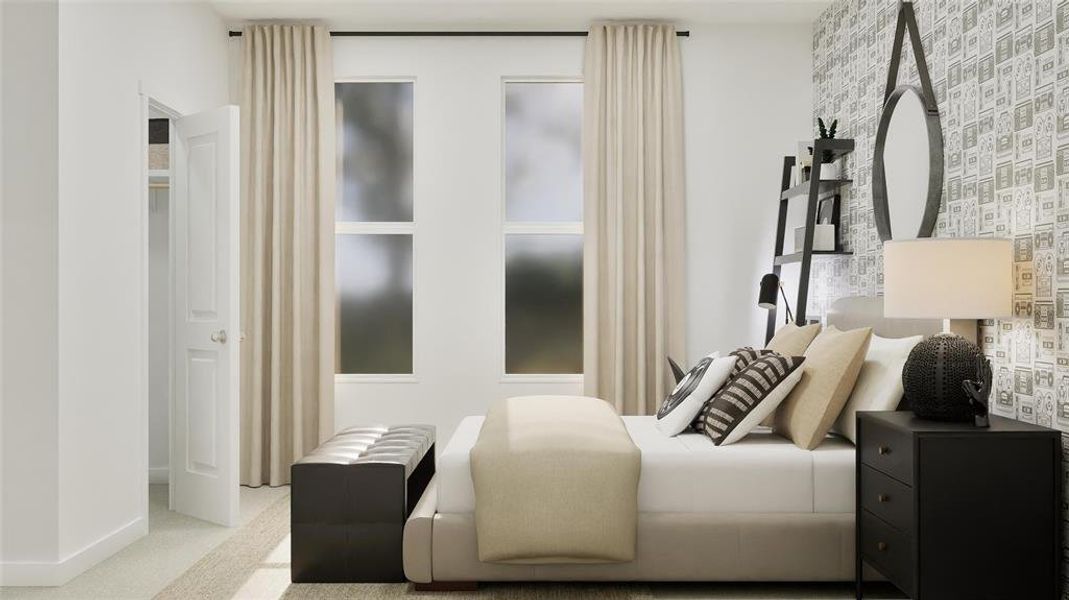 Bedroom featuring carpet flooring