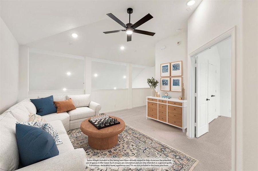 Furnished interior view inside a new home in Union Park Classic 60, Little Elm (Image 11). Furnished interior view inside a new home in Union Park Classic 60, Little Elm (Image 11).