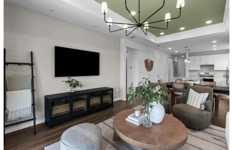 Furnished interior view inside a new home in Del Webb New Braunfels at Veramendi, New Braunfels (Image 1). Furnished interior view inside a new home in Del Webb New Braunfels at Veramendi, New Braunfels (Image 1).