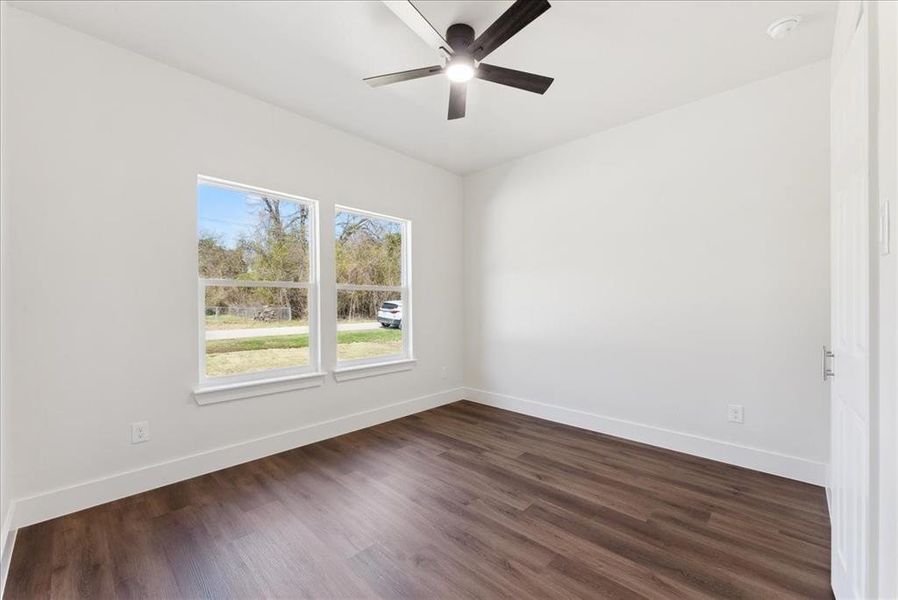 bedroom with vinyl floors