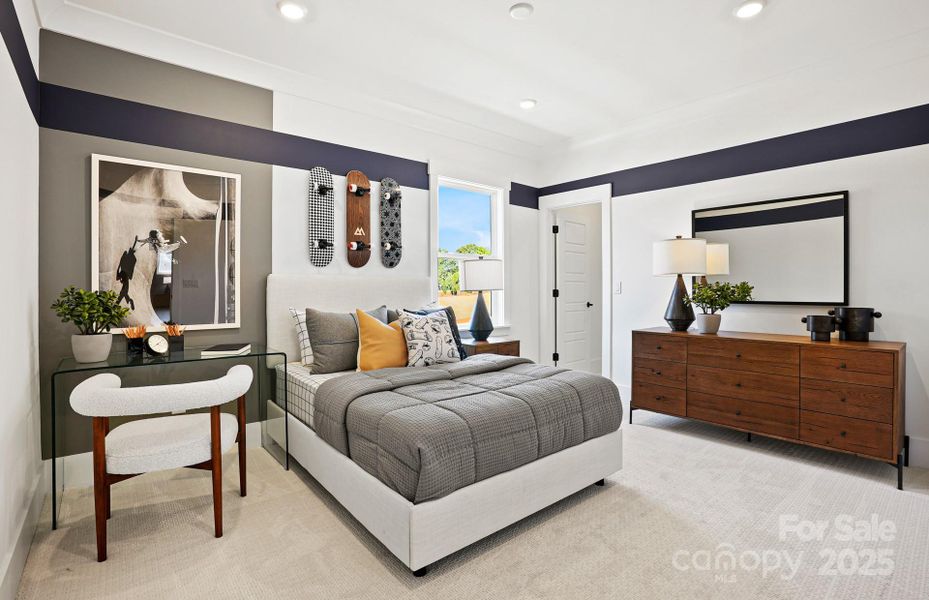 Bedroom 2 with Spacious Walk-In Closet.  Representative Photo.