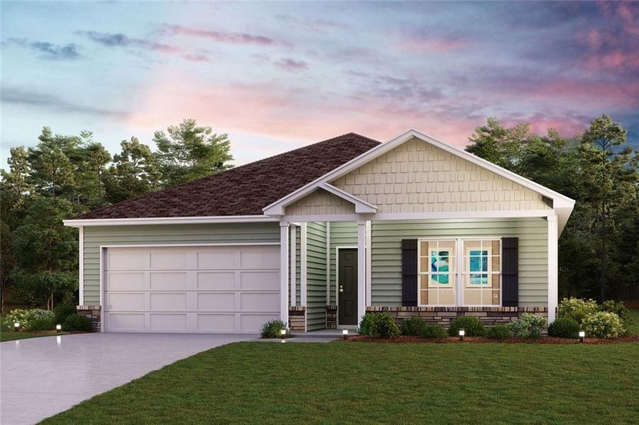 Front exterior of a new home in Woodlake Landing, Hartwell, GA, highlighting curb appeal (Image 1). Front exterior of a new home in Woodlake Landing, Hartwell, GA, highlighting curb appeal (Image 1).