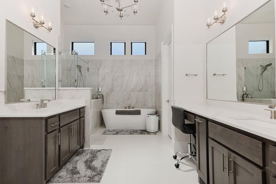 Furnished interior view inside a new home in The Highlands - 65', Porter (Image 31). Furnished interior view inside a new home in The Highlands - 65', Porter (Image 31).