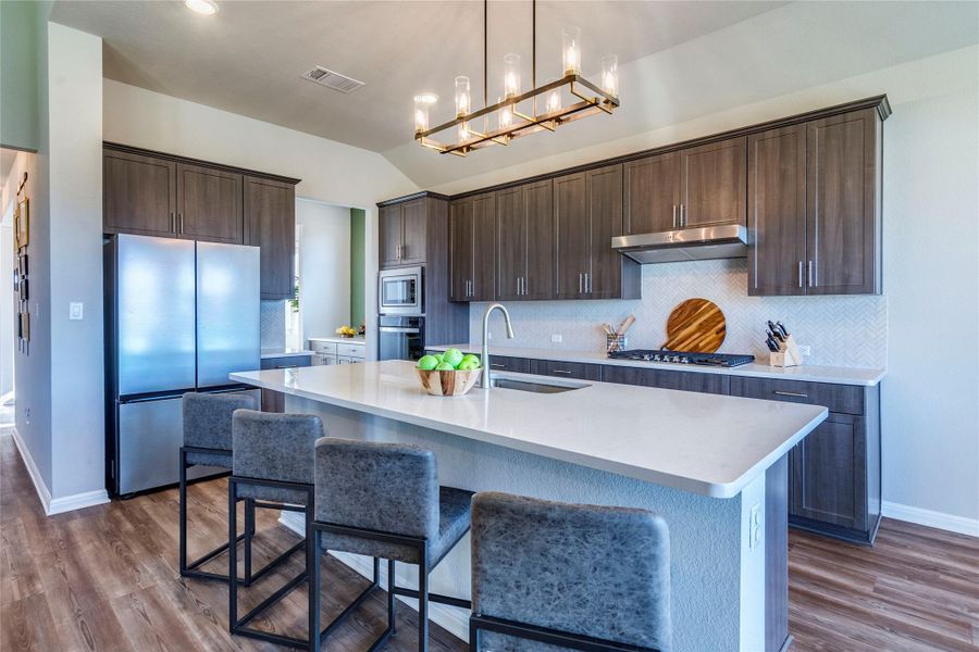 Upgraded gourmet kitchen.