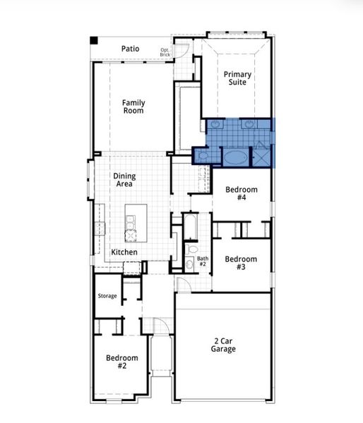 2D floor plan layout for the Royce Plan by Highland Homes in Prominence, San Antonio, TX (Image 3).