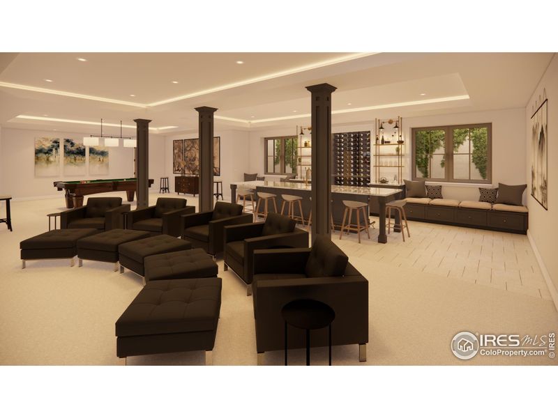 Finished basement includes 10' ceilings, wet bar, media wall 3 bedrooms and 2 baths