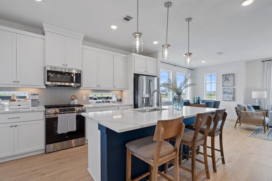 Furnished interior view inside a new home in Bridgeland, Cypress (Image 5). Furnished interior view inside a new home in Bridgeland, Cypress (Image 5).