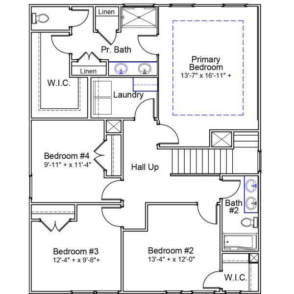 2D floor plan layout of this home in Killians Crossing, Blythewood, SC (Image 5).