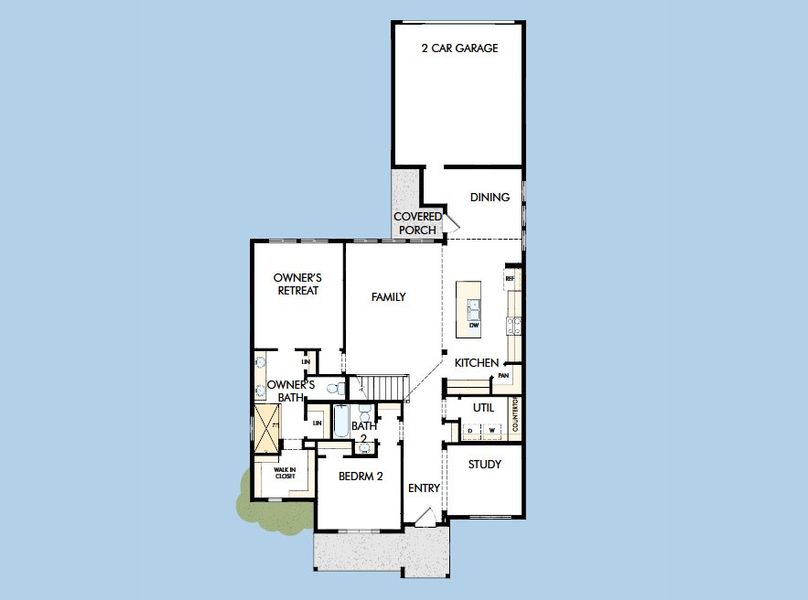 2D floor plan layout for the The Courtney by David Weekley Homes in Edgewater Classic Series, Royse City, TX (Image 5). 2D floor plan layout for the The Courtney by David Weekley Homes in Edgewater Classic Series, Royse City, TX (Image 5).