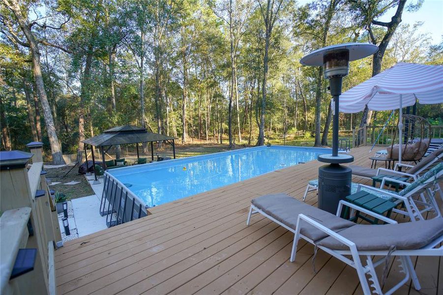 Private pool with deck