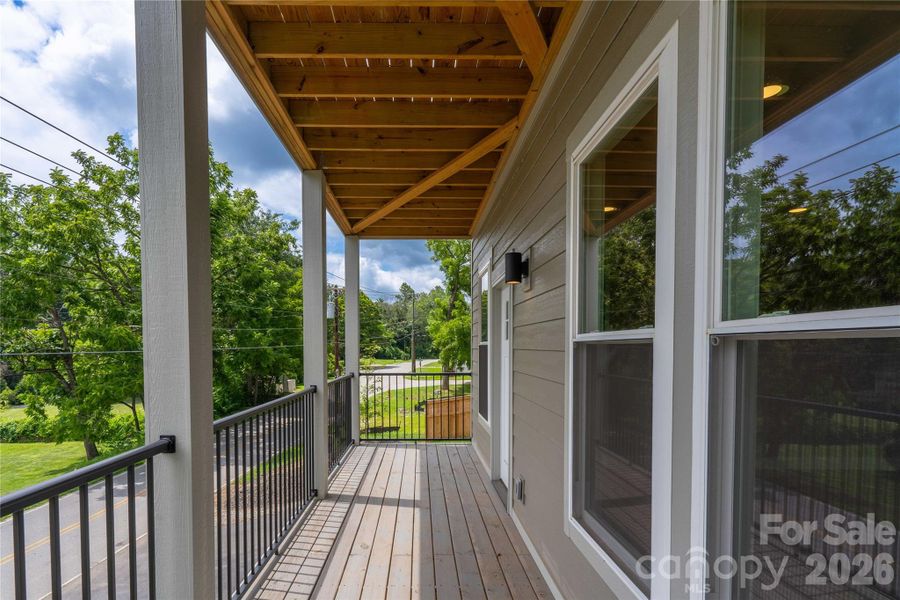 Exterior details and patio area of a home in , Asheville (Image 21).
