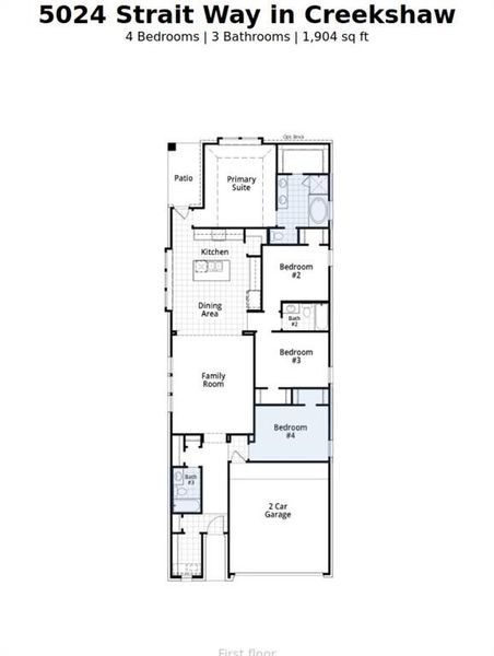 2D floor plan layout of this home in Creekshaw, Royse City, TX (Image 2). 2D floor plan layout of this home in Creekshaw, Royse City, TX (Image 2).
