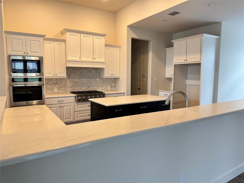 Kitchen with Island and Bar