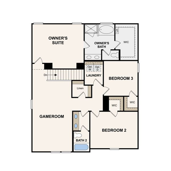 2D floor plan layout of this home in Barton Hills, Spring Hill, TN (Image 5).