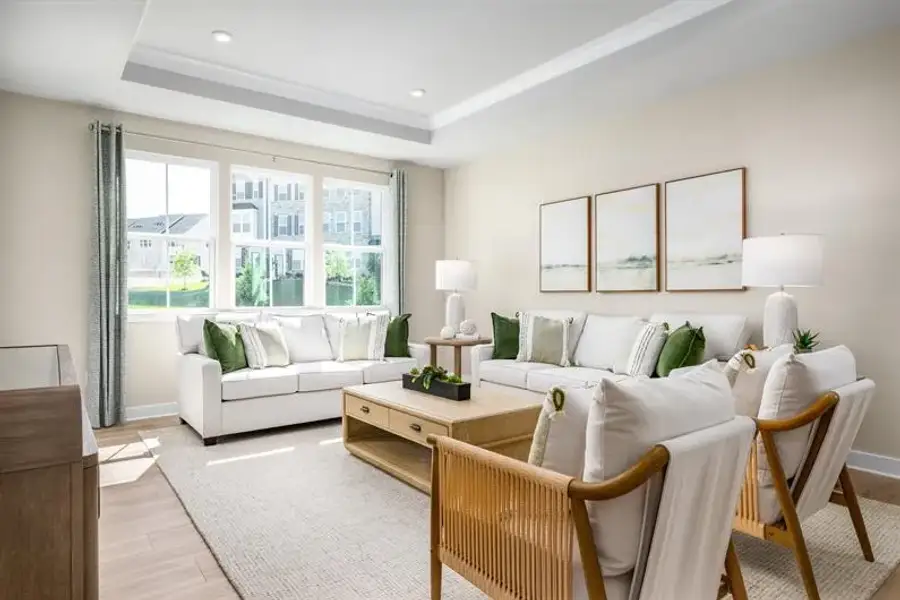 Representative furnished interior of a home built from the Geneva by Ryan Homes in Sterling Oaks Signature Series, Ash (Image 8). Representative furnished interior of a home built from the Geneva by Ryan Homes in Sterling Oaks Signature Series, Ash (Image 8).