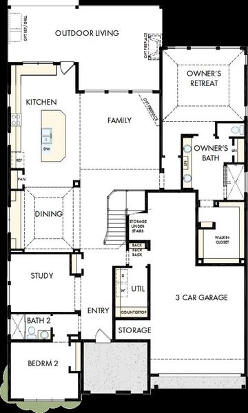 2D floor plan layout of this home in Prairieland Village - Summit Collection, Cypress, TX (Image 4).