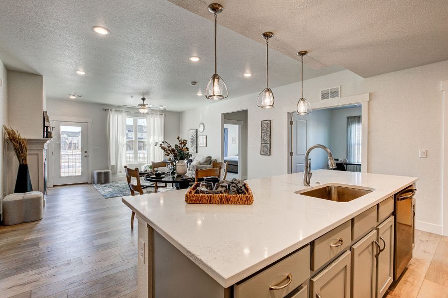 Representative furnished interior of a home built from the The Cambridge by Landmark Homes in The Lakes at Centerra, Loveland (Image 11).