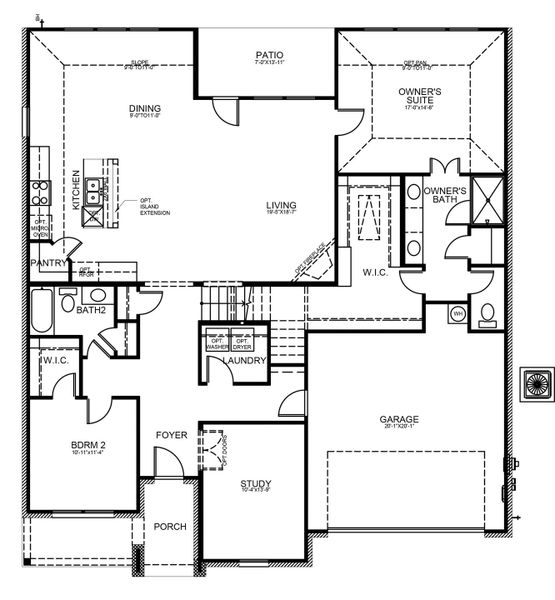 2D floor plan layout for the Kensington by Cambridge Homes in Kings Way, Denton, TX (Image 2). 2D floor plan layout for the Kensington by Cambridge Homes in Kings Way, Denton, TX (Image 2).