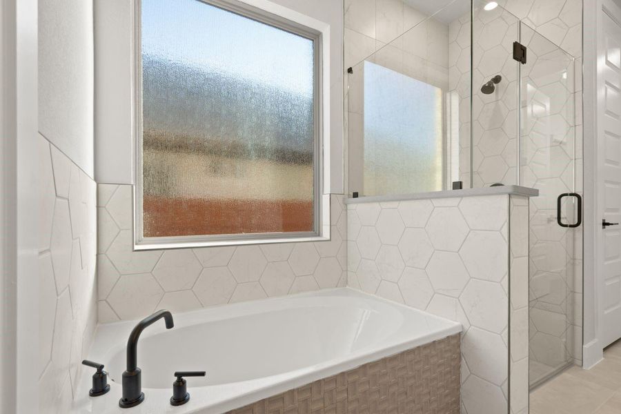 Garden Tub & Walk-in Shower in Primary Bath