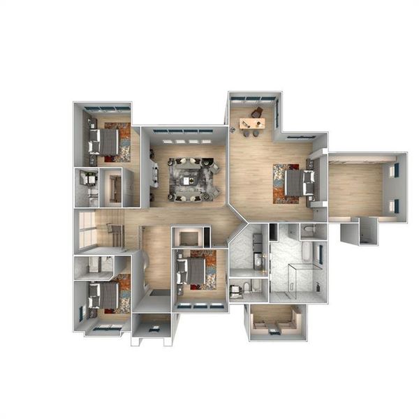 2D floor plan layout of this home in Timber Rock Manor, Cumming, GA (Image 38).