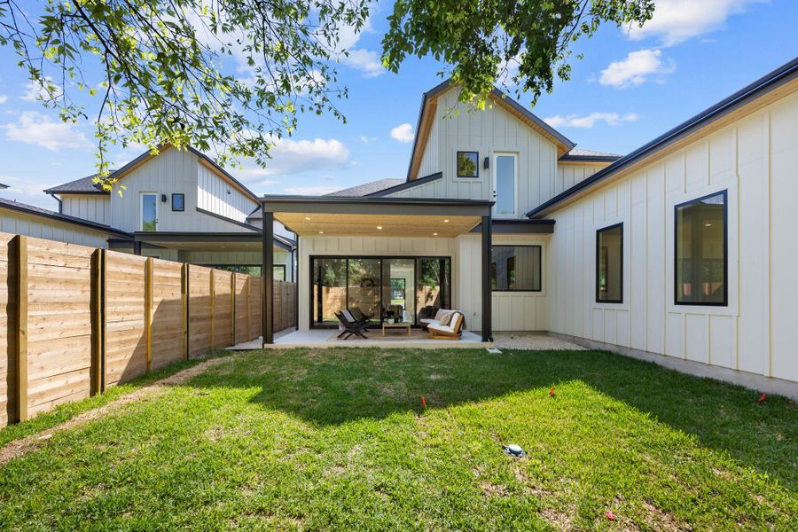 Exterior details and patio area of a home in , Austin (Image 2). Exterior details and patio area of a home in , Austin (Image 2).