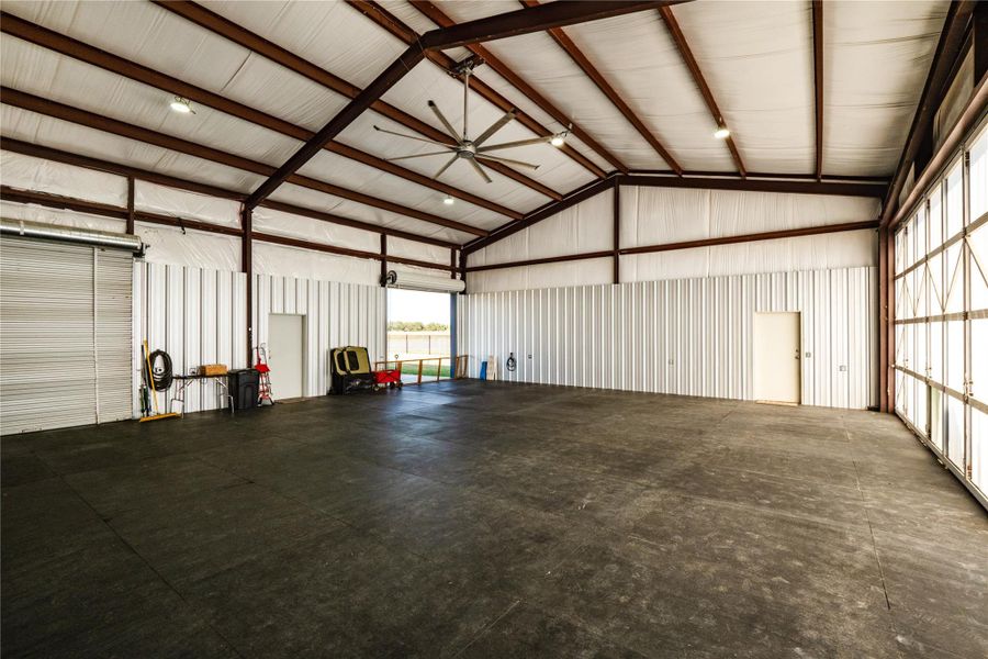 Hangar floors are concrete topped with 3/4" rubber Hangar floors are concrete topped with 3/4" rubber