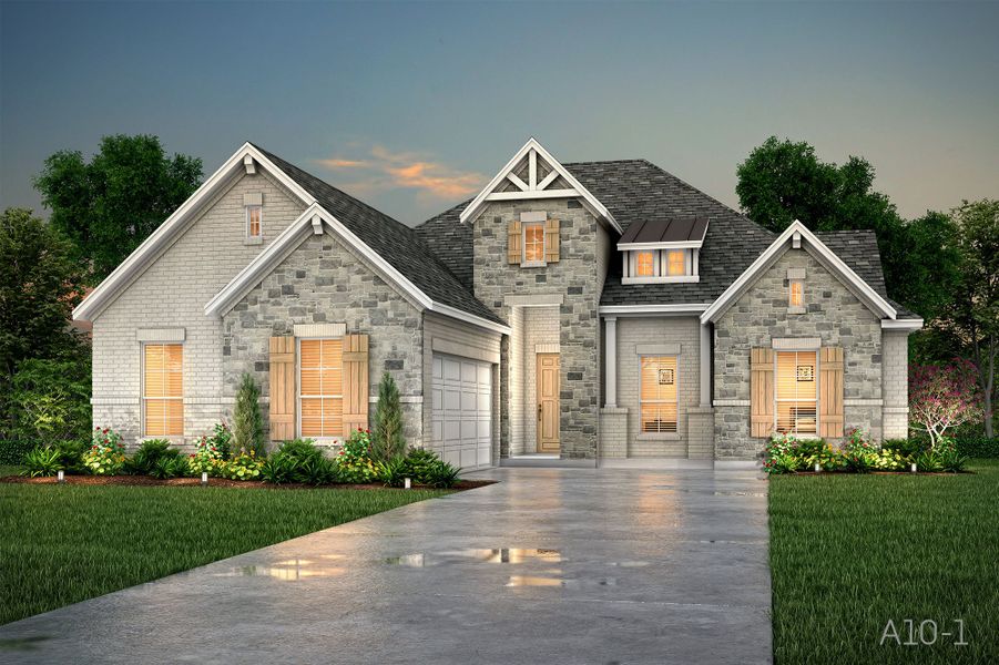 Representative exterior photo of a completed home built from the Thorton by John Houston Homes in Serenity Estates - 1 Acre Lots, Lorena, TX (Image 5).