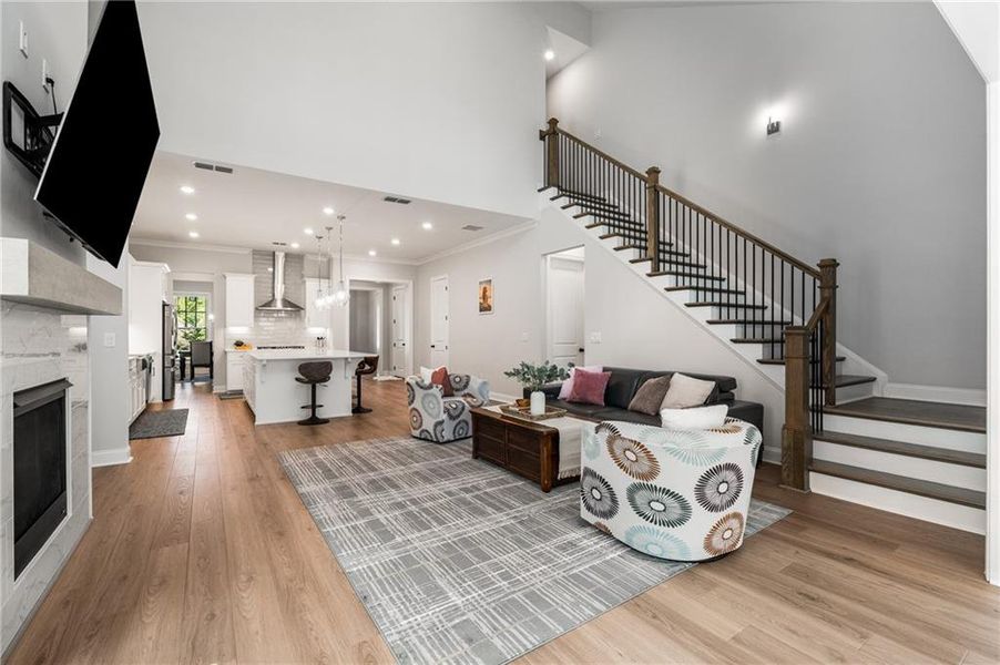Furnished interior view inside a new home in , Johns Creek (Image 14). Furnished interior view inside a new home in , Johns Creek (Image 14).