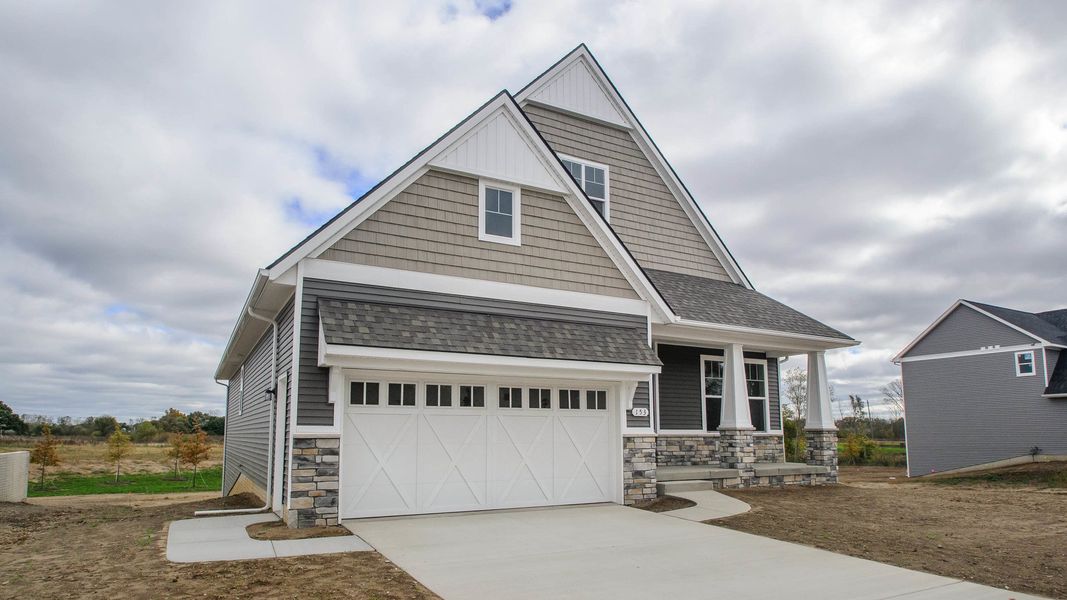 Representative exterior photo of a completed home built from the The Abington by Norfolk Homes in Valleys, Jackson, MI (Image 35).
