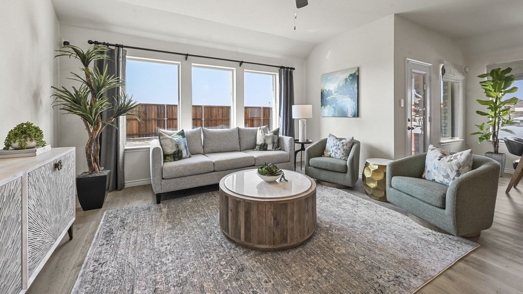 Representative furnished interior of a home built from the Bentworth by D.R. Horton in Bel Air Village, Sherman (Image 8). Representative furnished interior of a home built from the Bentworth by D.R. Horton in Bel Air Village, Sherman (Image 8).