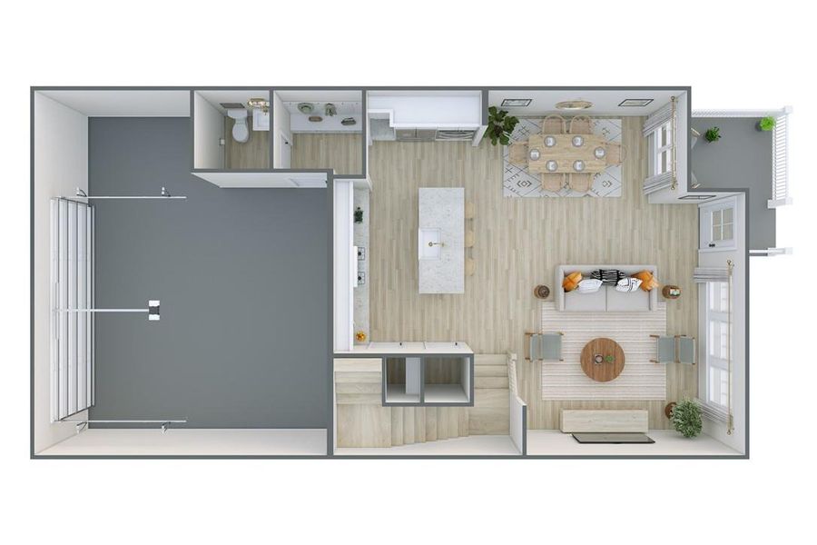 Trellis at The Commons Plan 2 Rendering *actual finishes and structural options vary on this home