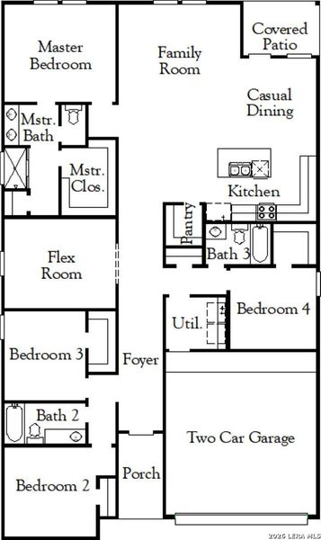 2D floor plan layout of this home in Summerlin, San Antonio, TX (Image 3).