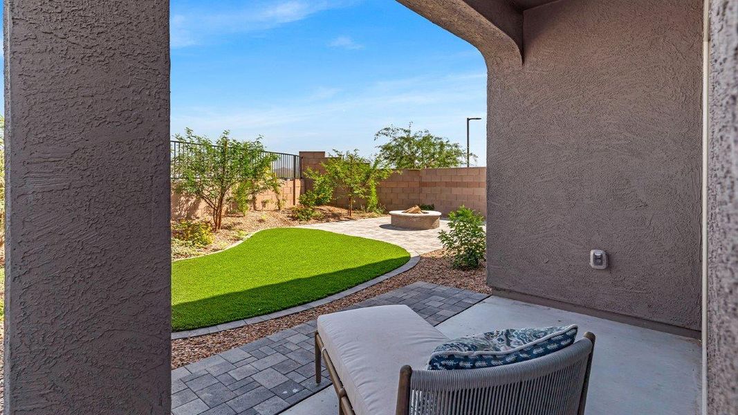 Exterior details and patio area of a home in Coronet at Gladden Farms, Marana (Image 3).