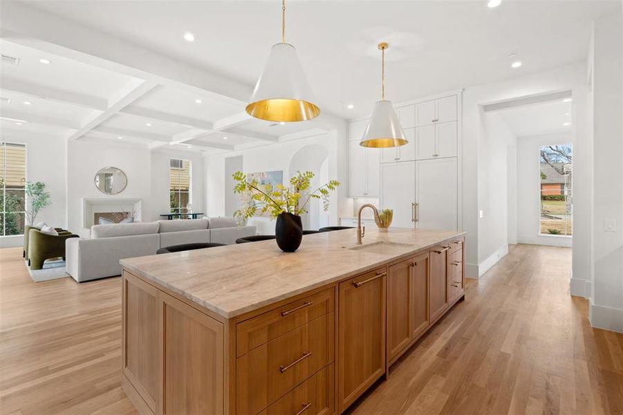 Kitchen featuring rift quartered white oak