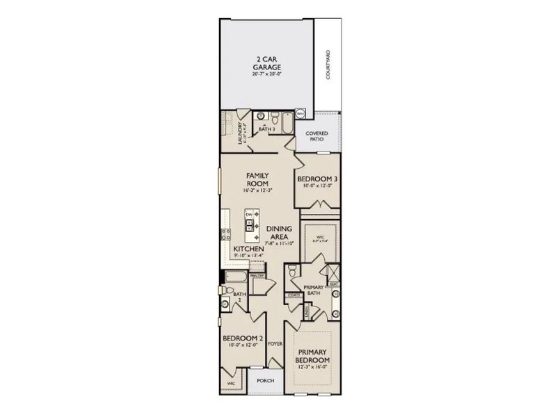 2D floor plan layout of this home in Stewart's Glen | 55+ Community, Smyrna, TN (Image 5).
