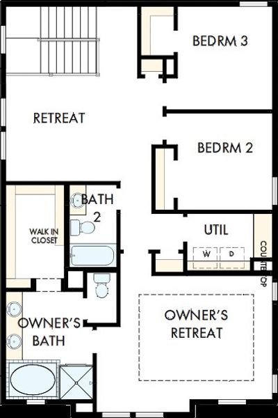2D floor plan layout of this home in Elyson - Grove Row Collection, Katy, TX (Image 6).