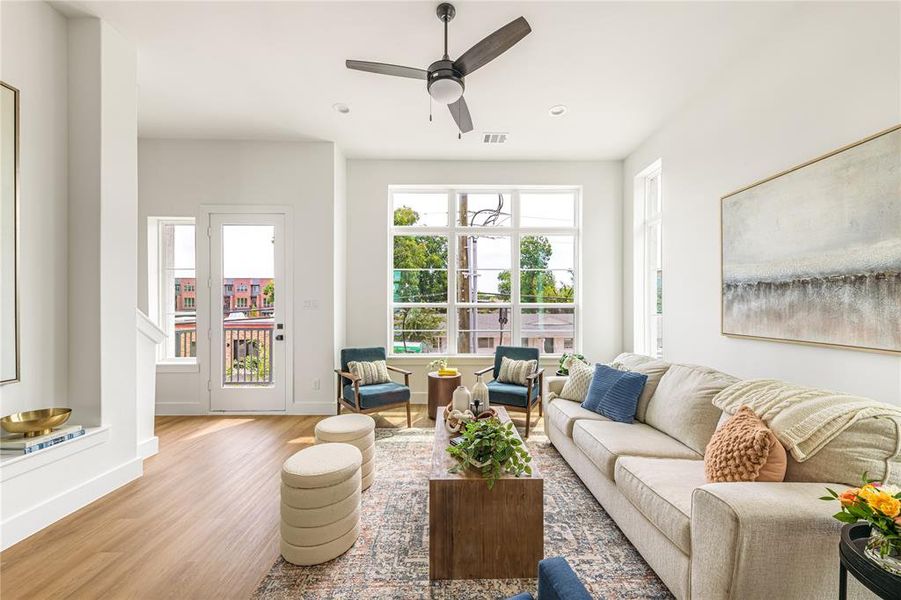 Furnished interior view inside a new home in , Farmers Branch (Image 17). Furnished interior view inside a new home in , Farmers Branch (Image 17).
