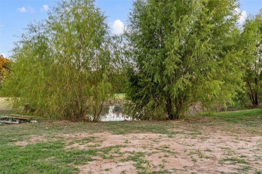 View of yard with a water view View of yard with a water view